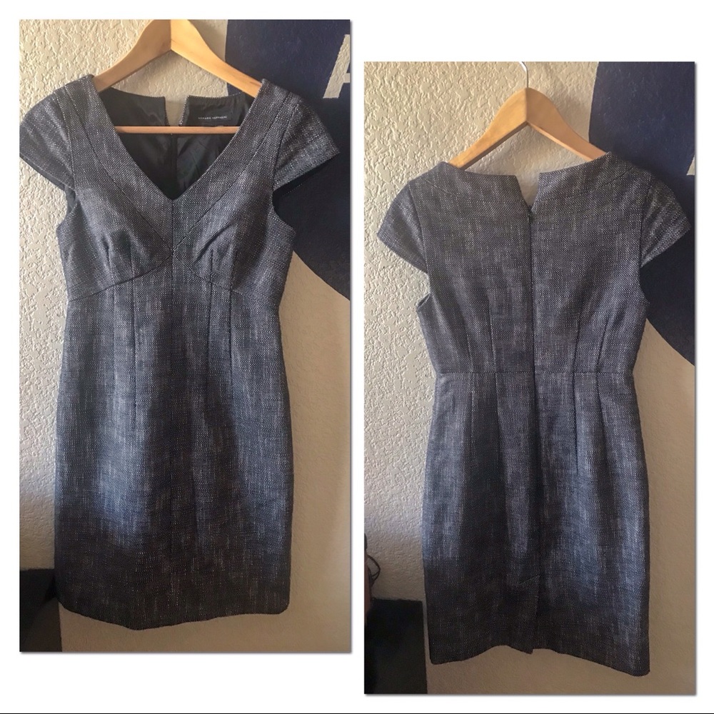 Cap Sleeve Tweed Sheath Dress